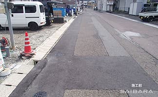 市道大橋通1号線道路改良工事（繰越）（発注者：四万十市）① 施工前