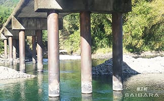 市道鵜ノ江久保川線（勝間橋）橋梁修繕工事（発注者：四万十市）① 施工前