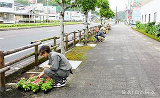古津賀国道花の会 国道56号線沿いの花植え①